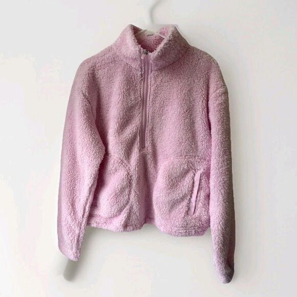 No Boundaries Sweaters - No Boundaries Pink Sherpa Fleece Zip Jacket Women’s Size M Cozy Soft